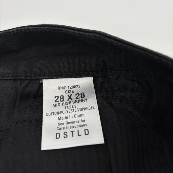 DSTLD Black Distressed Skinny Jeans Womens 28 x 28 Stretch Denim Punk Grunge Emo - Picture 6 of 6